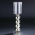 Diamond Star 16.5 x 4.5 in. Glass Candle Holder, Silver 40008